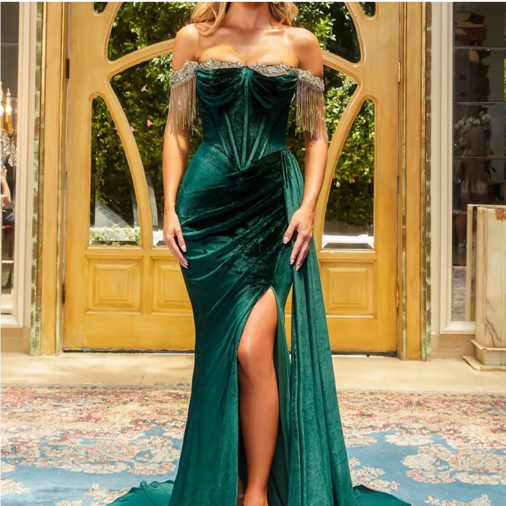 Portia and Scarlett green velvet dress
